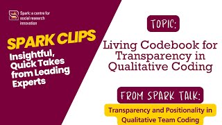 Living Codebook for Transparency in Qualitative Coding  Spark Clips [upl. by Desberg]