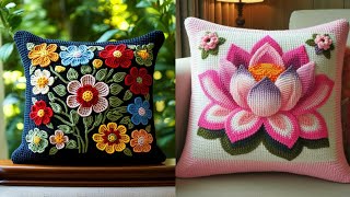 Crochet cushion cover very beautiful share ideascrochetdisigncushion [upl. by Ocnarf]