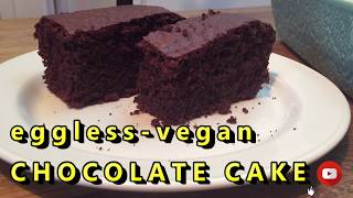 Eggless Chocolate Sponge Cake  Chocolate Vegan Cake [upl. by Derzon314]