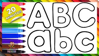 Dibuja Y Colorea El Abecedario 🔠🔡🎨🌈 Aprende Letras y Colores en Español 🇦🇿 Dibujos Para Niños [upl. by Budworth]