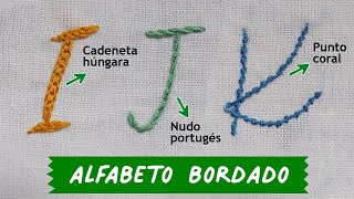 🧵 3 Puntadas para Bordar LETRAS a Mano I J K 🧵 Alfabeto Bordado A Mano [upl. by Ahsiyk]