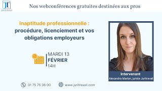 Inaptitude professionnelle  procédure licenciement et obligations employeurs [upl. by Battat530]