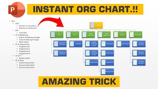 13AMAZING TRICK  Create Instant ORG charts using PowerPoint  powerpointtraining [upl. by Yuria]