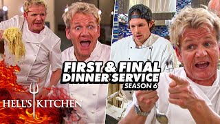 Spaghetti Drama amp Epic Showdown the Full First amp Final Dinner Service of Hells Kitchen Season 6 [upl. by Yran]