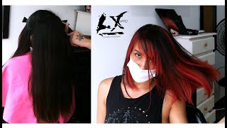 Cambio de Look Carré  Full Balayage Rojo Sangre Tint Fantasía BLOODY de LX PRO by Lake Xtetik [upl. by Judon]