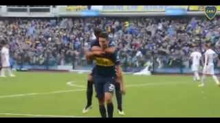 Gol de rabona de Calleri desde el campo de juego  Boca vs Quilmes  2015 [upl. by Auqcinahs]