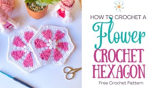 Retro Crochet Flower Hexagon RETRO VIBES 🌸 Crochet Pattern [upl. by Vernier890]