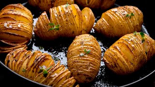 Perfectly Crispy Hasselback Potatoes How to Make the a next level Potato Side Dish [upl. by Orsino]