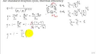 Derive Brayton Cycle Thermal Efficiency2 [upl. by Nuoras173]