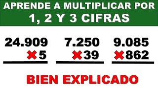 MULTIPLICACIÓN POR UNA DOS Y TRES CIFRAS BIEN EXPLICADO [upl. by Frankie178]