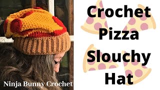 How to Crochet a Pizza Slouchy Hat [upl. by Thad]