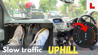 How to drive in SLOW moving TRAFFIC in a MANUAL car  Driving instructor talkthrough UK [upl. by Notlrahc967]