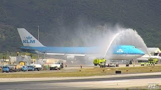 KLM 747  Final Visit to St Maarten SXM on 10282016 [upl. by Yenruoc]