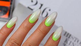 Neonowe ombre  neon milky ombre nails  paznokcie hybrydowe  mleczne ombre [upl. by Zehc]