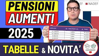 ULTIM’ORA ✅ PENSIONI ➜ AUMENTI 2025 ANTEPRIMA CALCOLI TABELLE REPORT INPS 📈 NUOVI IMPORTI GENNAIO [upl. by Aleina43]