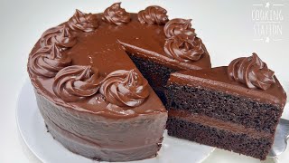 Moist CHOCOLATE CAKE With Cocoa Powder Recipes  Homemade Chocolate Frosting  No Chocolate [upl. by Jessabell]