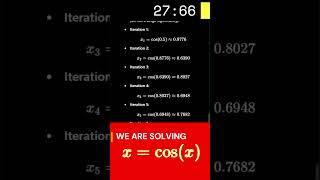 Solve With The Iterative Method Approximating Solutions for x  cosx Made Easy 💡📐 [upl. by Gnort]