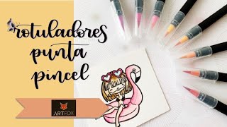 Probando ROTULADORES DE PUNTA PINCEL de ART FOX  SCRAP amp LETTERING CO [upl. by Wanda]