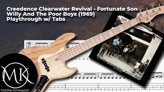 Creedence Clearwater Revival  Fortunate Son Bass Cover Lesson w Tabs [upl. by Accalia644]