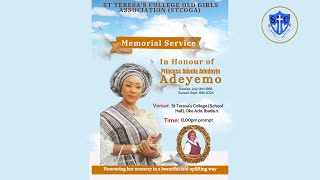 Memorial Service in Honour of PRINCESS ADEOLA ADEYEMO  St Teresas College School Hall OkeAdo Ib [upl. by Hyacinth231]