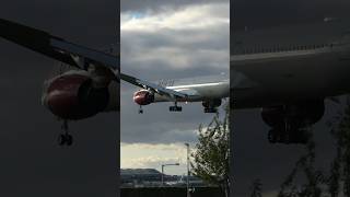 VERY LOW Virgin Atlantic Airbus A3501000 XWB Landing  London Heathrow Airport  RW27L shorts [upl. by Maje]