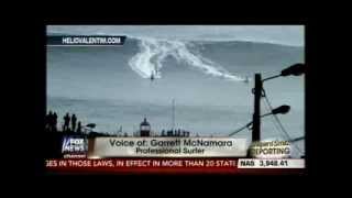 WORLDS BIGGEST WAVE SURFED RECORD broken by Carlos Burle 100 foot wave Nazare Portugal [upl. by Merilyn]