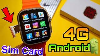 4G Android Smartwatch Watch With Sim Card insert  S8 Ultra  World First Android watch Play Store [upl. by Etireugram897]