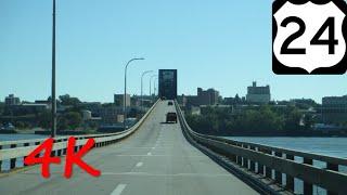 ⁴ᴷ Quincy Memorial Bridge eastbound 4K VIDEO [upl. by Rennerb]