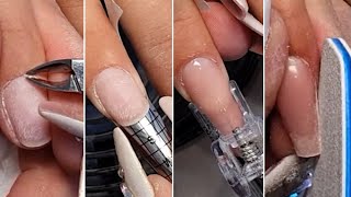 Sculpted gel nail extensions on form Step by step nail tutorial for beginners [upl. by Hacceber69]