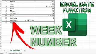 Excel Date Functions  week number formula [upl. by Annai]