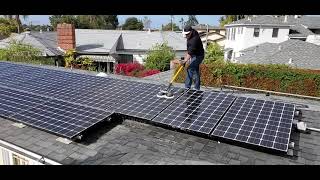 Solar Panel Cleaning Brush Mid Level for Beginners Counter Rotating Brush The Twins [upl. by Ahsaela]