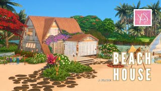 a frame beach house  the sims 4 speed build [upl. by Enidanreb]