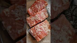 OVEN BAKED SALMON WITH ROSMERY AND GARLIC ovenrecipes easysalmonrecipe healthyfood [upl. by Kristianson]