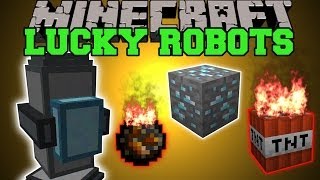 Minecraft LUCKY ROBOTS CAN YOU REALLY TRUST THEM Mod Showcase [upl. by Kedezihclem]