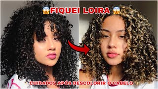 MUDEI DE VISUAL  luzes em cabelo cacheado cuidados capilar após descolorir cabelo Giovanna Novais [upl. by Atiugram]