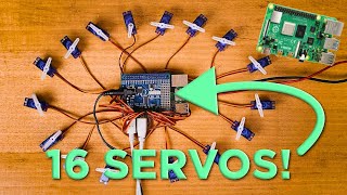 How to use an Adafruit 16Channel PWM HAT with a Raspberry Pi to Control Sixteen Servos [upl. by Nikaniki]