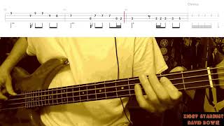 Ziggy Stardust by David Bowie  Bass Cover with Tabs PlayAlong [upl. by Rhtaeh]