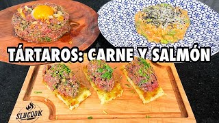 Tártaro de Salmón y quotTartarquot de Vacunoternera Steak tartar  Slucook [upl. by Castora]