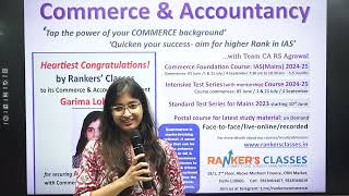 UPSC AIR 2 Garima Lohia with Commerce amp Accountancy [upl. by Nagirrek]