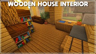 Minecraft How to Build a Small Wooden House Interior Tutorial 2020  Kitchen  Bedroom  Storage [upl. by Tegirb995]