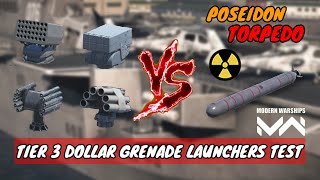 Tier 3 Dollar Grenade Launcher Vs New Poseidon Nuclear Torpedo  Modern Warships [upl. by Joh]