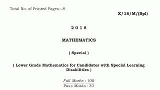 MBOSE Maths Question Paper class 10 2018 [upl. by Elrod299]