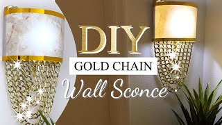 GOLD Chain Sconce DIY WALL Lighting IDEA [upl. by Lraed]