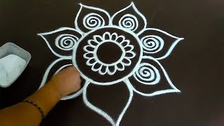 Daily Rangoli Design  16  Easy Free Hand Rangoli Designs  Simple Rangoli Designs [upl. by Egres]