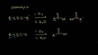 Halogenation and ozonolysis of alkynes  Alkenes and Alkynes  Organic chemistry  Khan Academy [upl. by Geddes855]