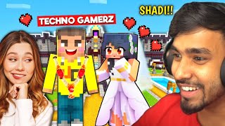 TechnoGamerzOfficial GETTING MARRIED WITH HIS GIRLFRIEND IN MINECRAFT  Techno Gamerz  Minecraft [upl. by Conchita]