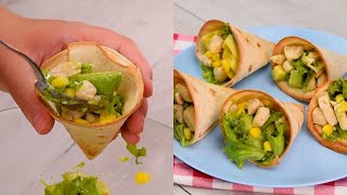 Piadina cones you can fill them with your favorite ingredients [upl. by Ripp582]