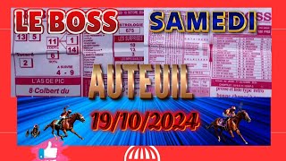 programme quinté LE BOSSAUTEUIL SAMEDI 19102024 [upl. by Atima]