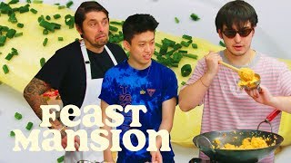 Joji and Rich Brian Get an Omelette Master Class from a French Chef  Feast Mansion [upl. by Seebeck]