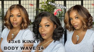 Wigs Show amp Tell Sensationnel Kinky Edge 13x6 HD Lace Wig  Kinky Body Wave 14  HairSoFlyShop [upl. by Stinson]